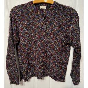 Northern Isles Multi Color Speckled Knit Button Front Cardigan Women